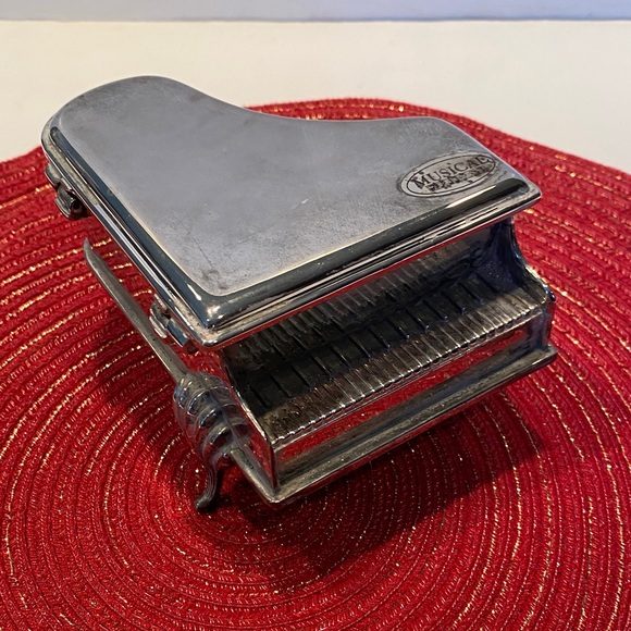 Other - Vintage Grand Piano-shaped Silver-Plated Musical Trinket Box